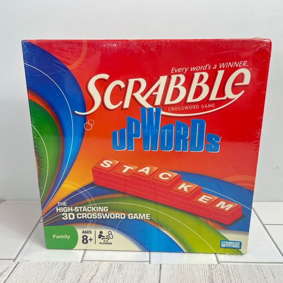 Scrabble Upwords Game High-Stacking 3D Crossword Family Board Game New - Picture 1 of 5